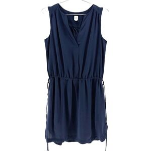 GAP‎ Sleeveless Short Shirt Dress - Women's XS - navy blue - drawstring waist